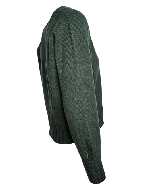 cardigan donna a scatola verde A rovescio | 1612/6464